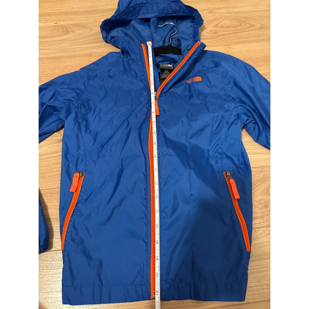 The North Face Kids Hydrenalite Blue Orange Full Zip Hooded Windbreaker Jacket M - Picture 4 of 6